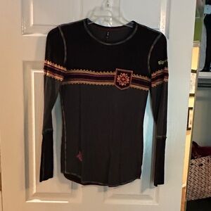 Alp N Rock Black and Gold Long Sleeve Top